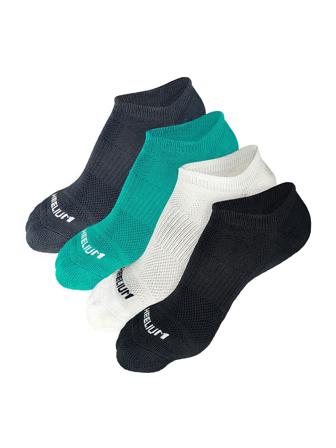 Heelium Men Pack of 4 Odour-Free Breathable Anti-Bacterial Bamboo Ankle Length Socks