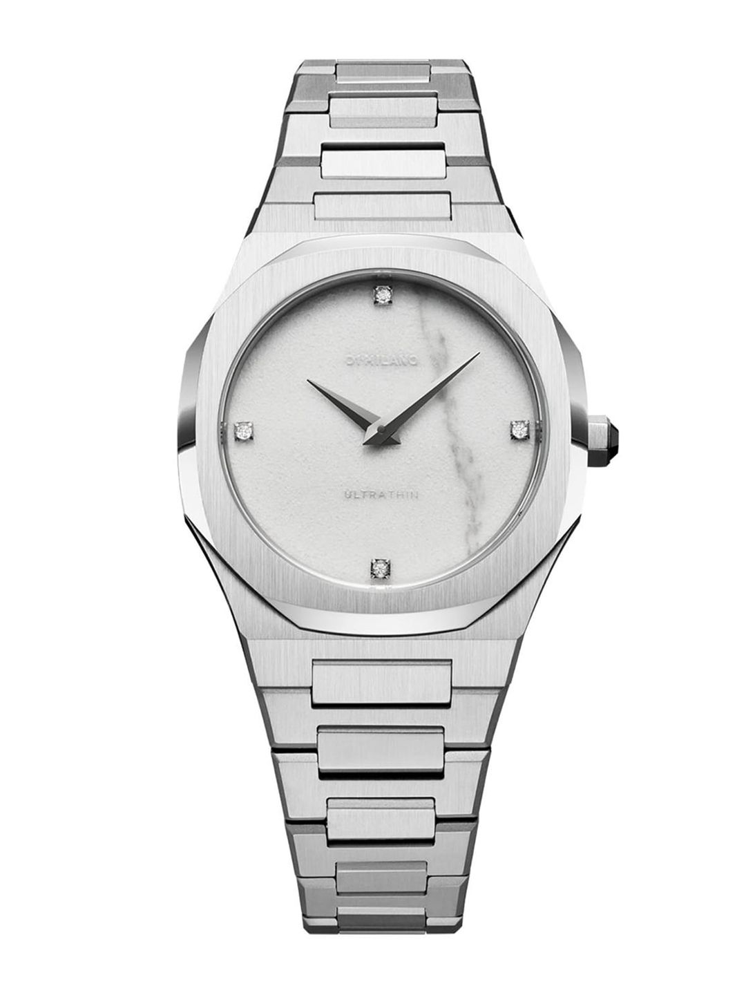 D1 Milano Women White Brass Dial & Silver Toned Stainless Steel Straps Analogue Watch Price in India