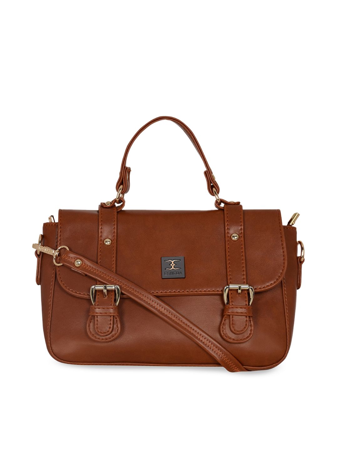 ESBEDA Tan PU Structured Satchel Price in India