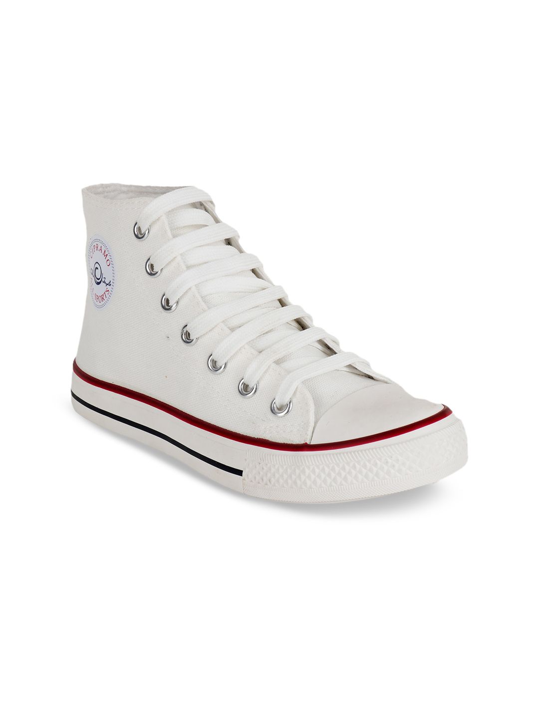 MOZAFIA Women White Printed High-Top Sneakers Price in India