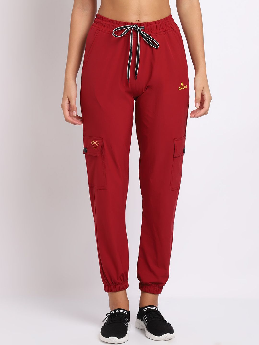 Gallus Women Maroon Solid Joggers Price in India