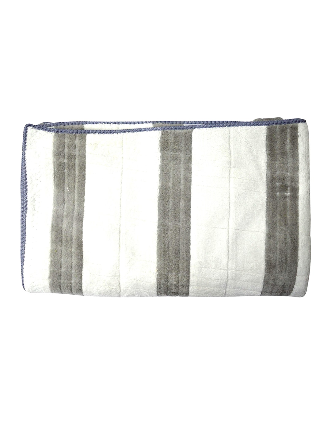 Tranquil square Grey & White Striped 650 GSM Cotton Rectangular Bath Towel Price in India