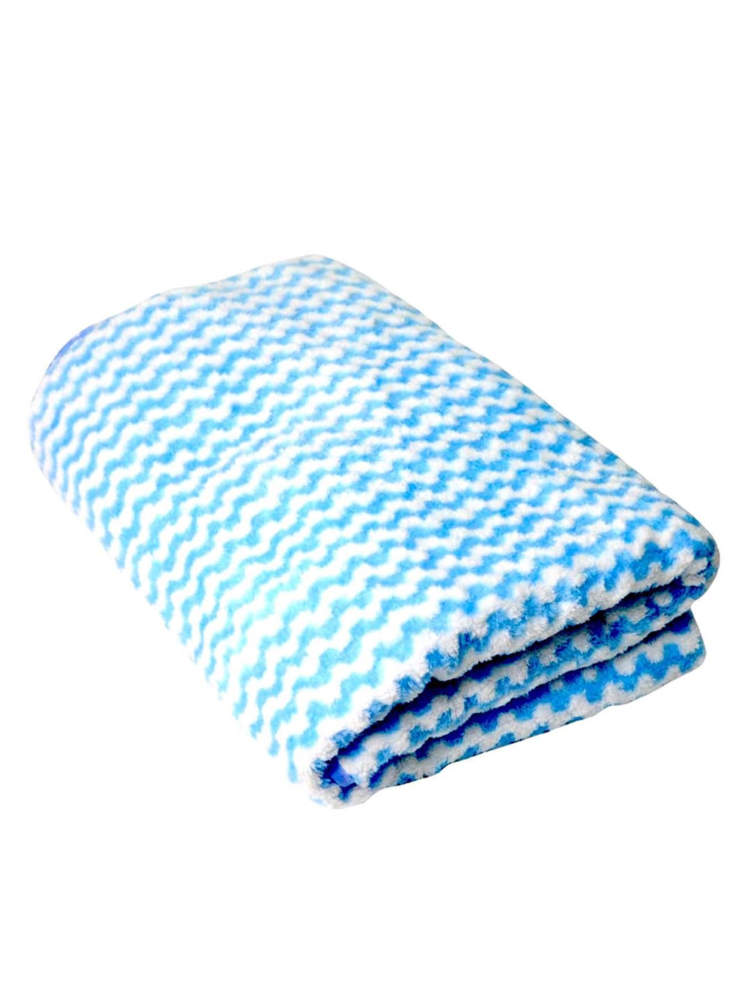 Tranquil square Sky-Blue & White Striped 650 GSM Cotton Bath Towel Price in India