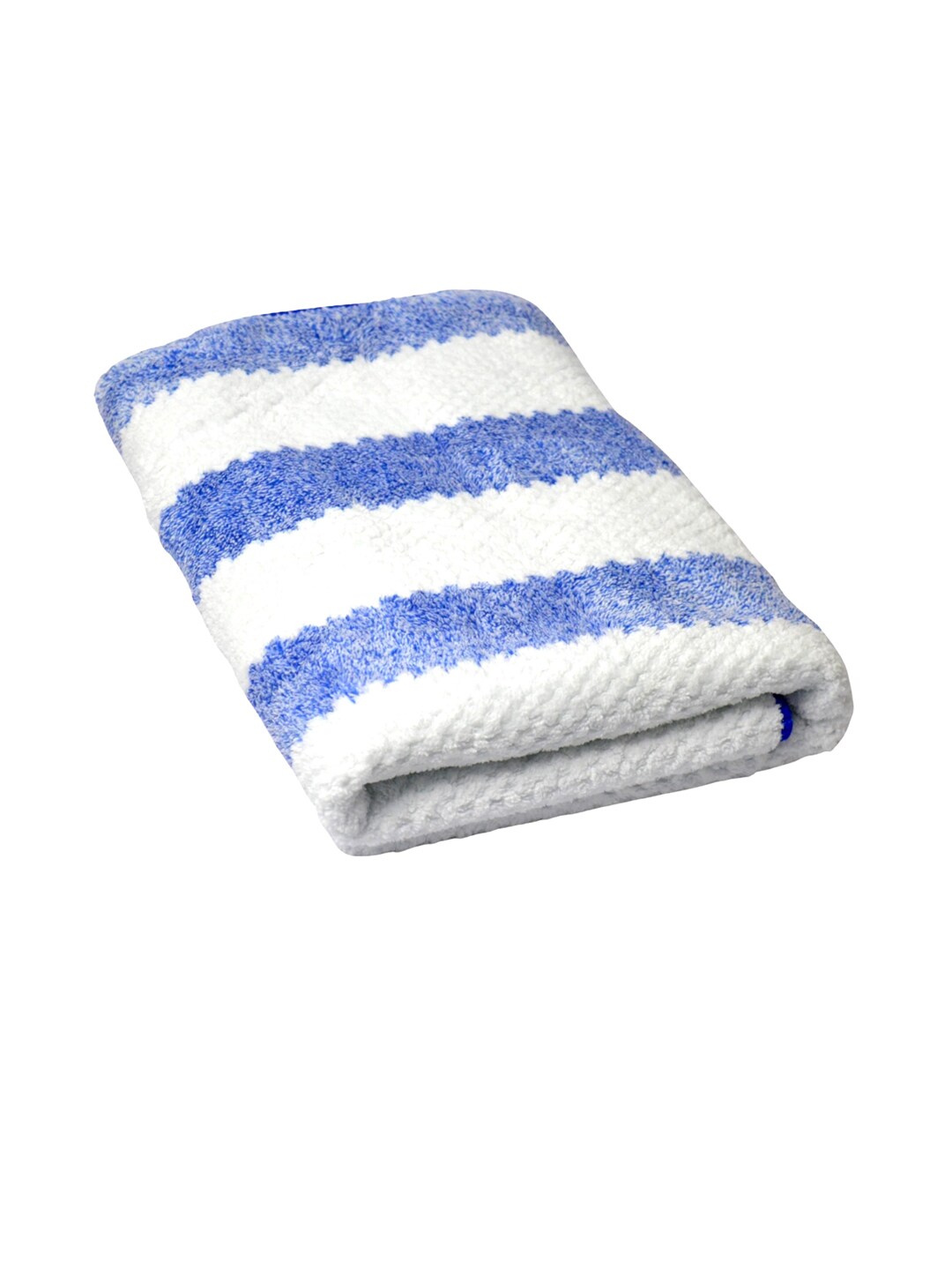 Tranquil square Blue & White Striped 650 GSM Pure Cotton Bath Towel Price in India