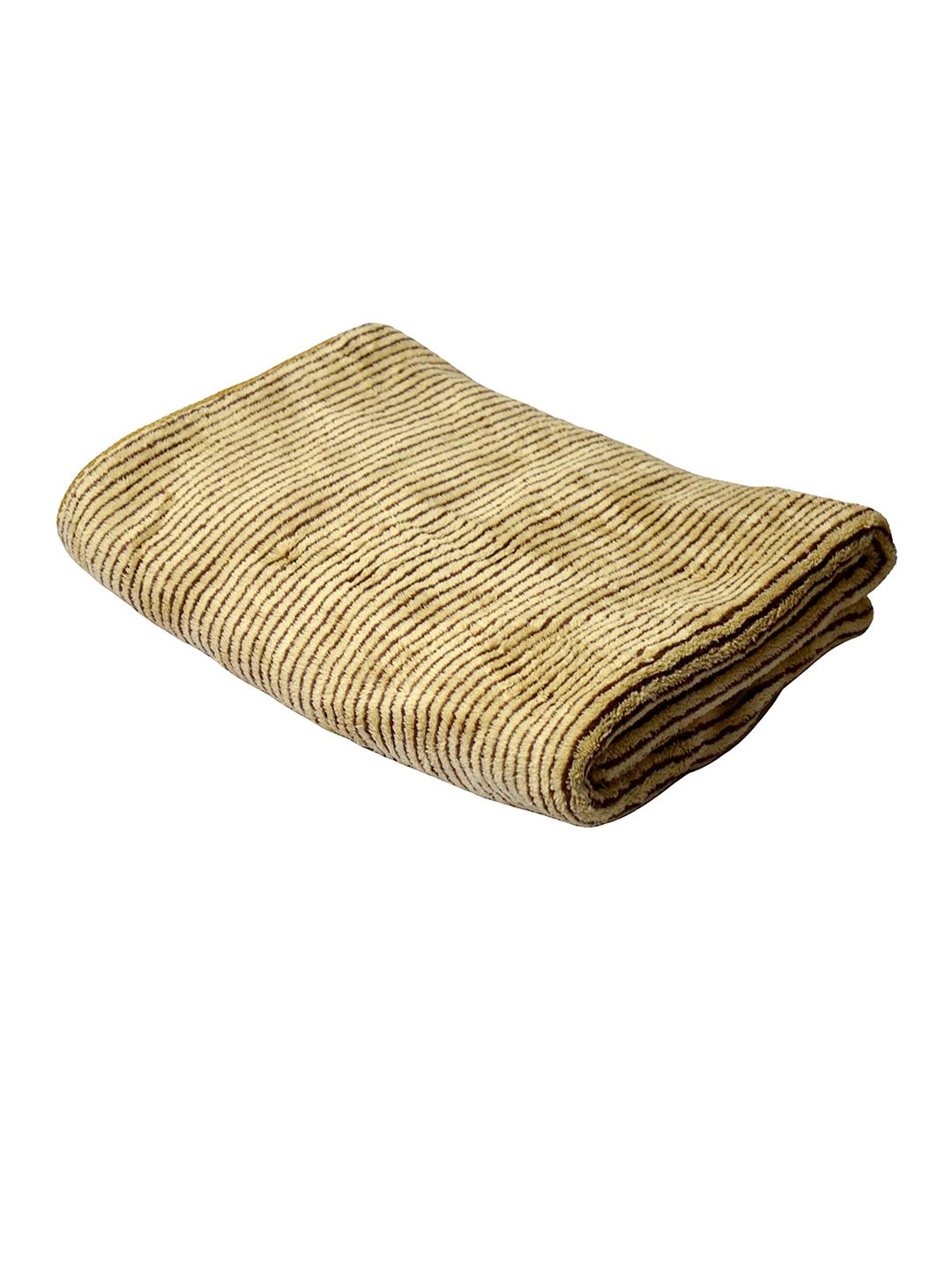 Tranquil square Brown Striped 650 GSM Cotton Bath Towel Price in India