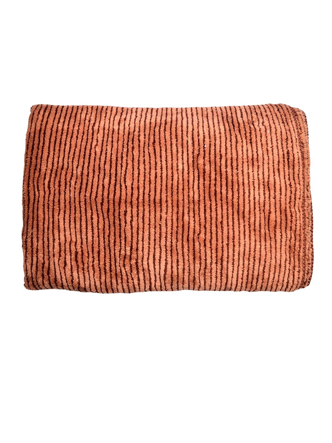 Tranquil square Orange Striped 650 GSM Cotton Bath Towel Price in India