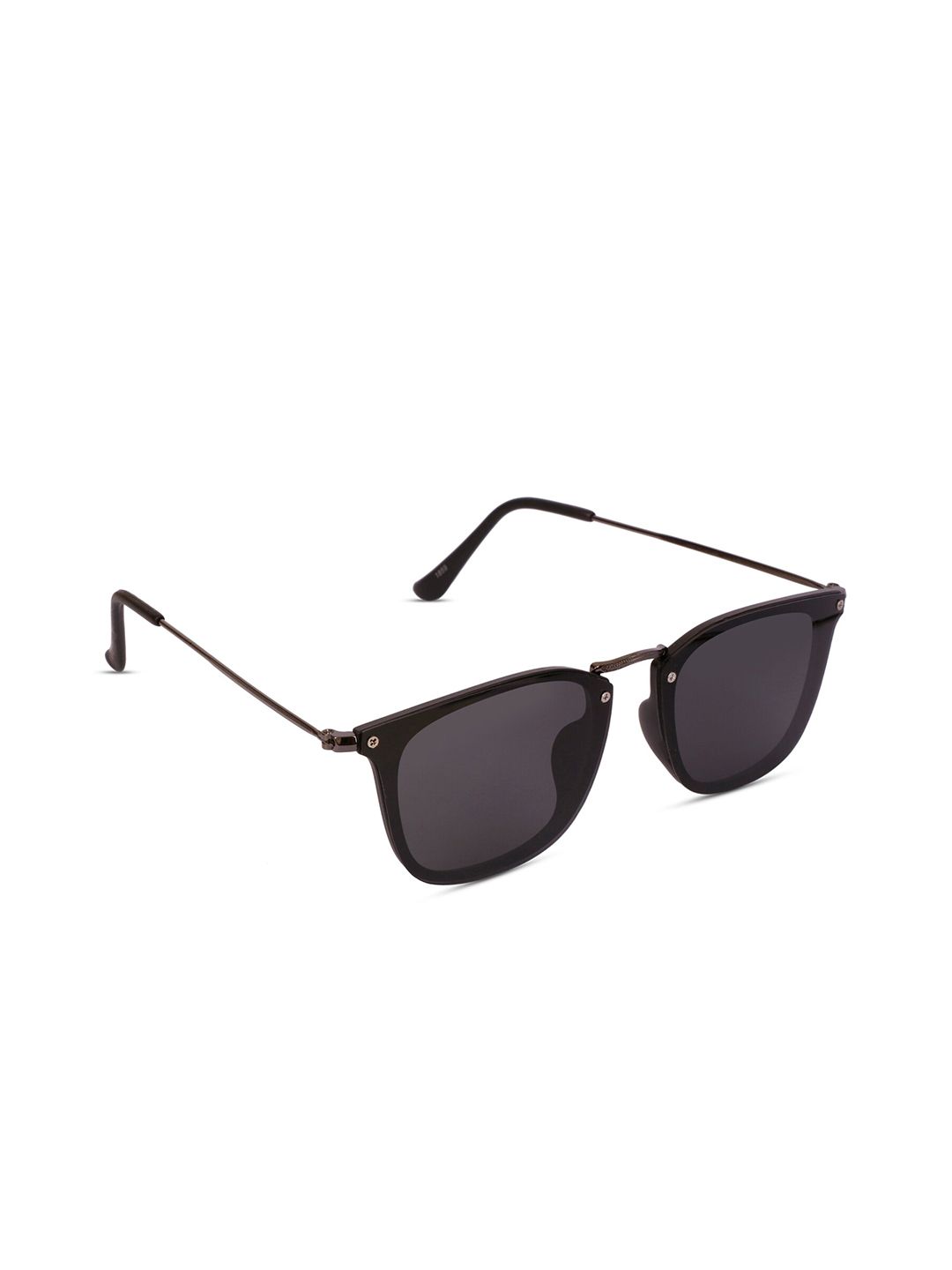 SUNNIES Unisex Black Lens & Black Square Sunglasses with Polarised and UV Protected Lens Price in India