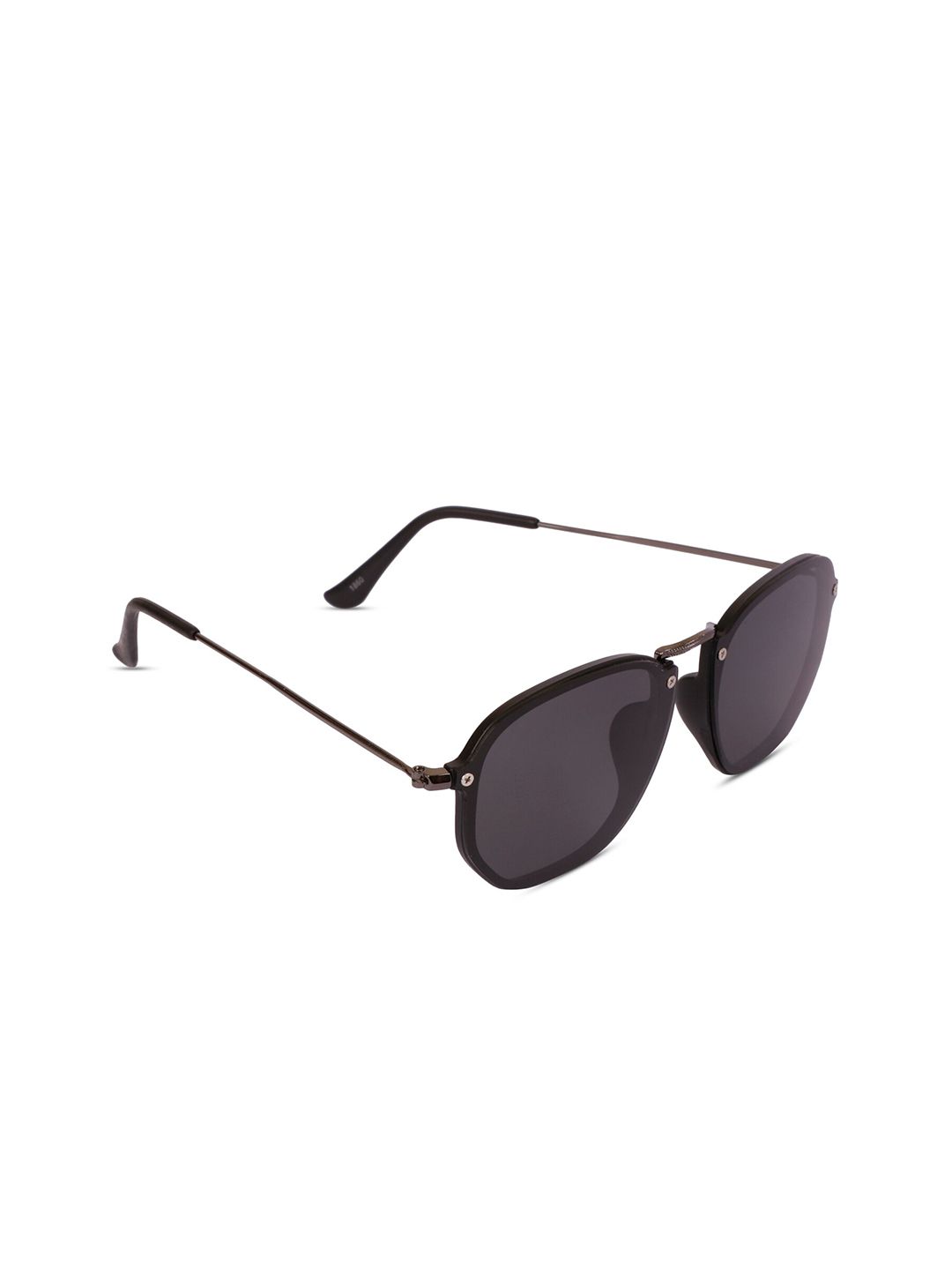 SUNNIES Unisex Black Lens & Black Square Sunglasses with Polarised and UV Protected Lens Price in India