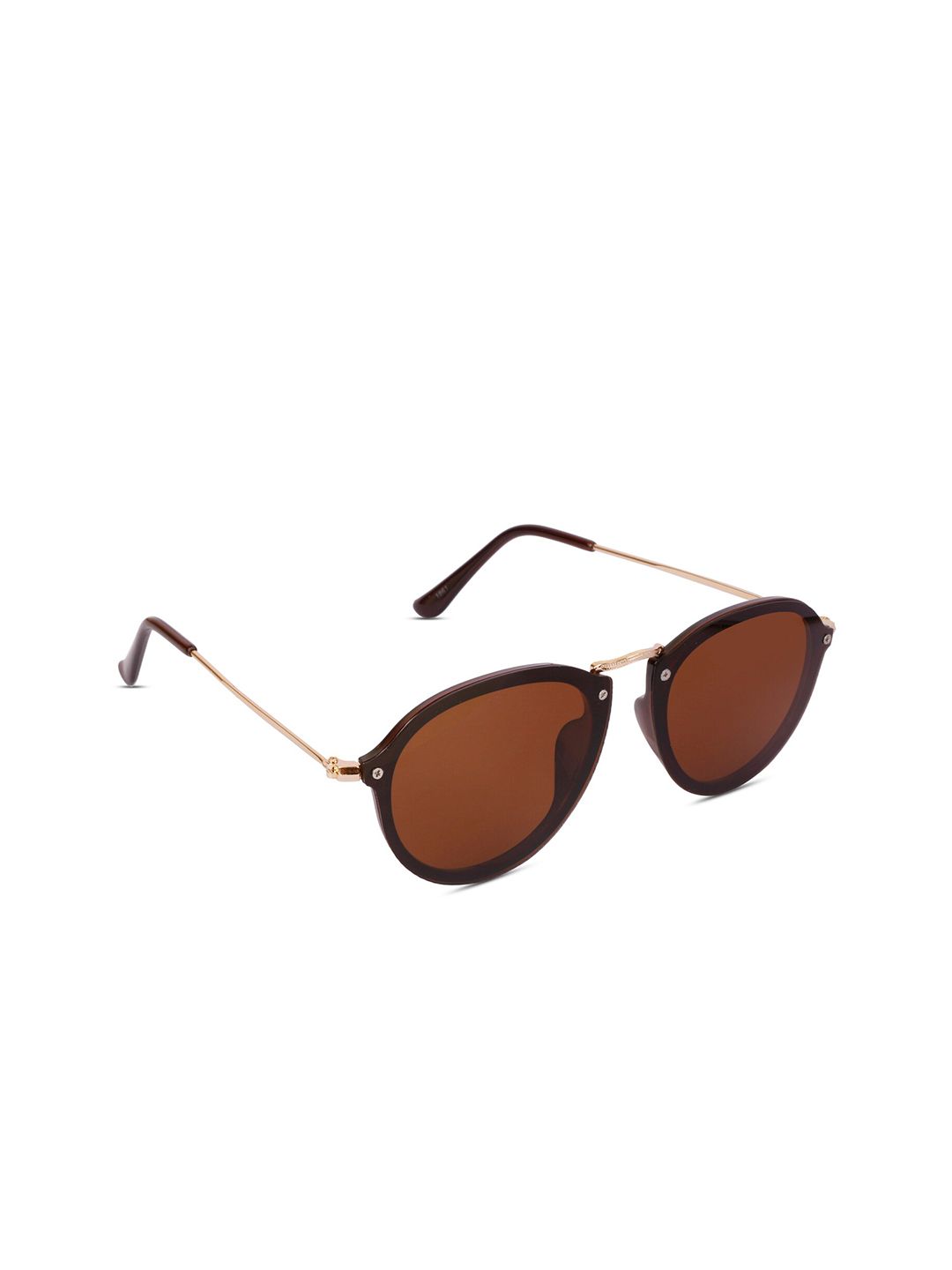 SUNNIES Unisex Brown Lens & Brown Round Sunglasses with Polarised and UV Protected Lens