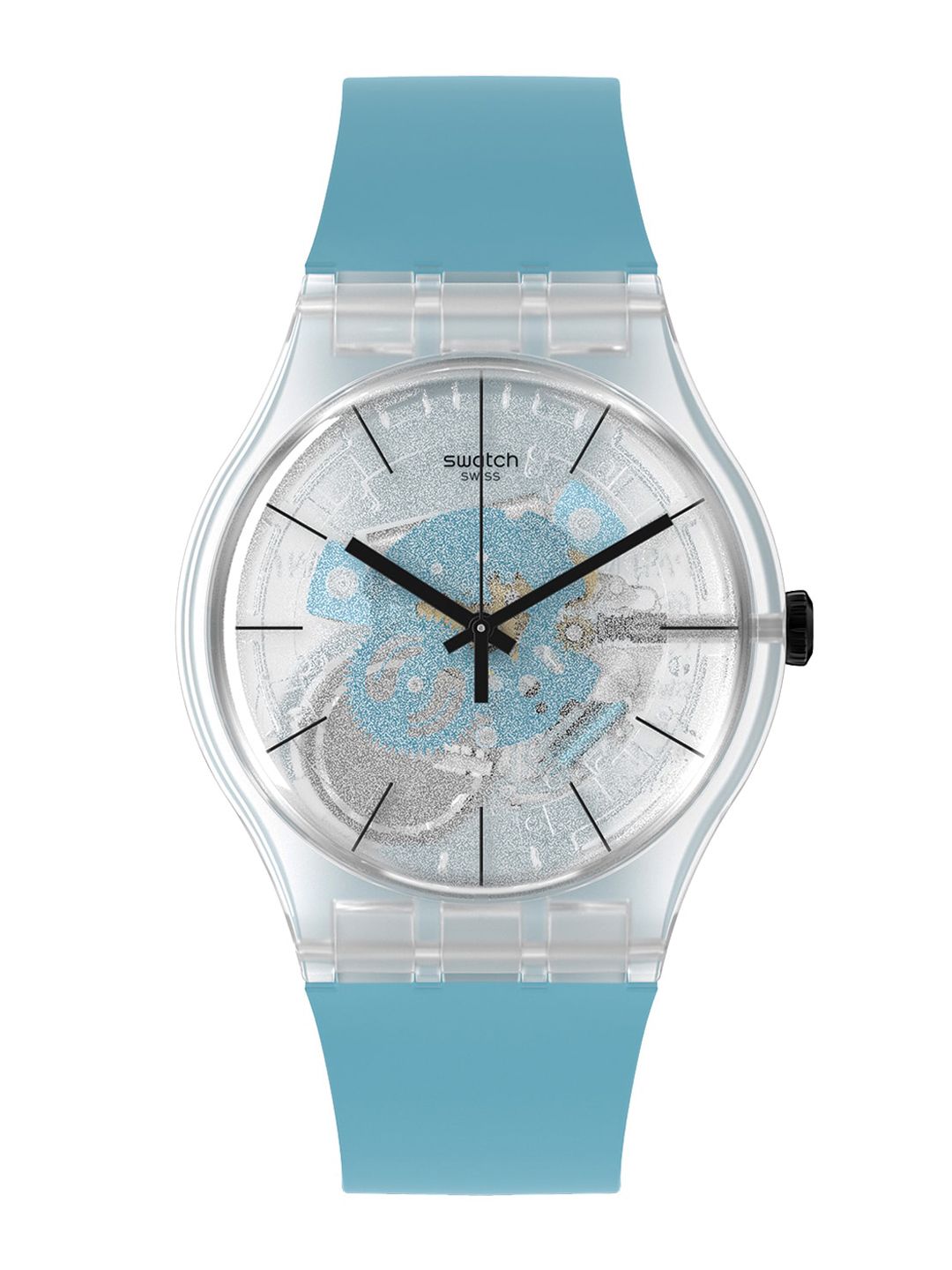 Swatch Unisex Transparent Skeleton Dial & Straps Analogue Watch SO29K105 Price in India