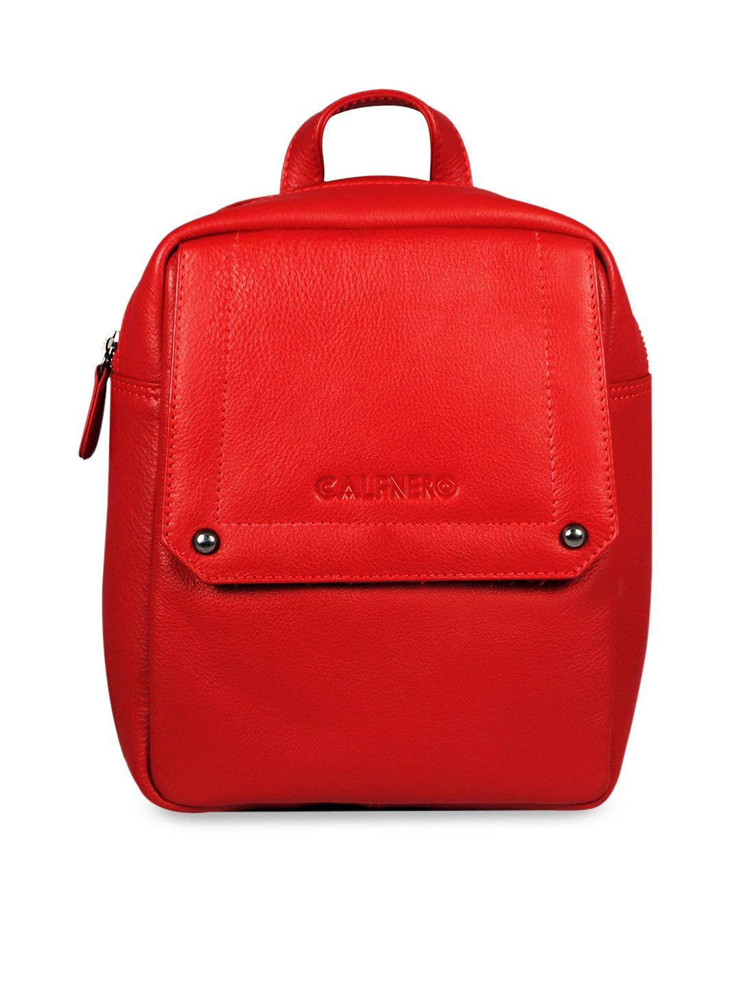 CALFNERO Women Red Textured Backpack Price in India