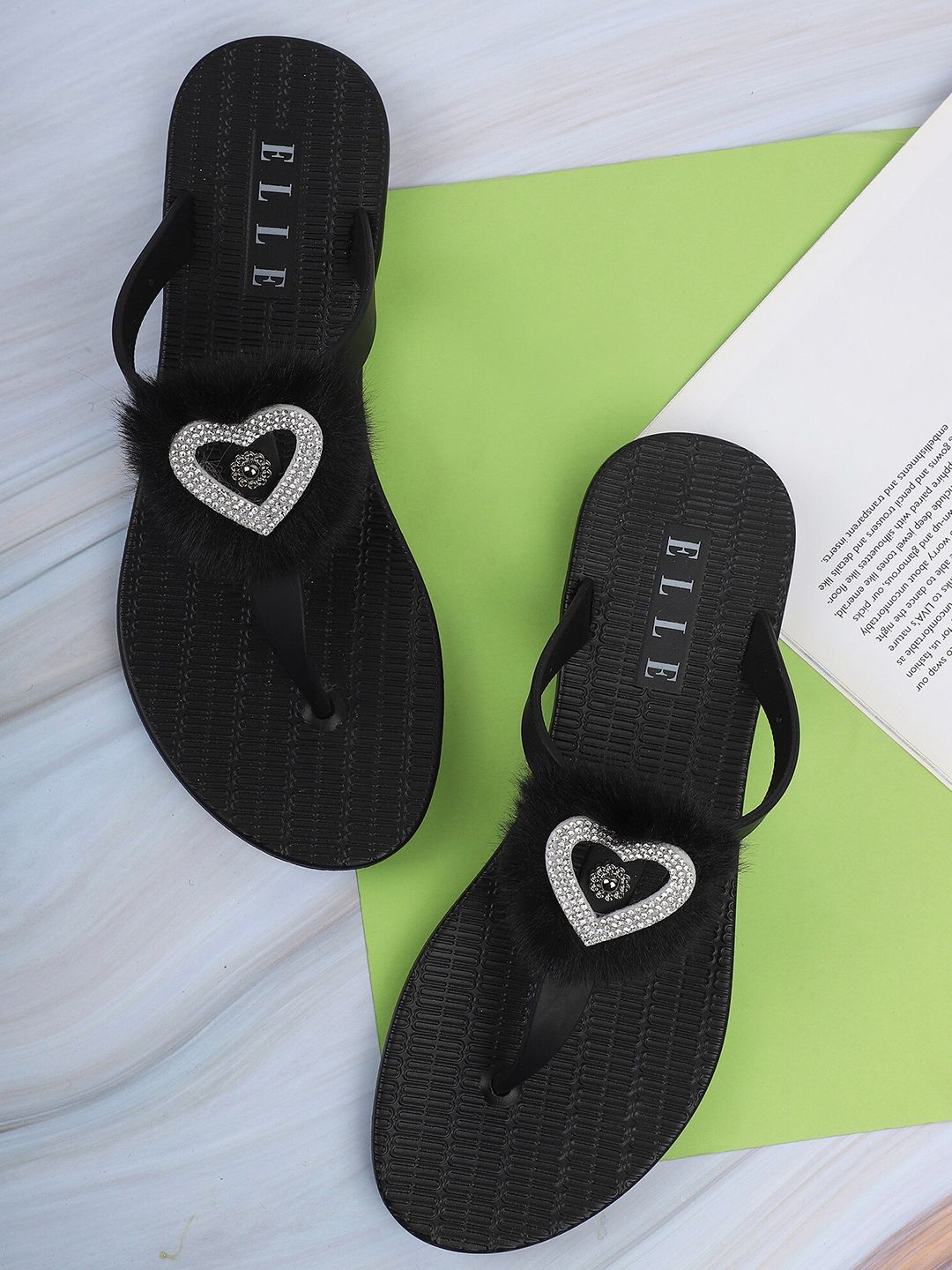 ELLE Women Black Thong Flip-Flops