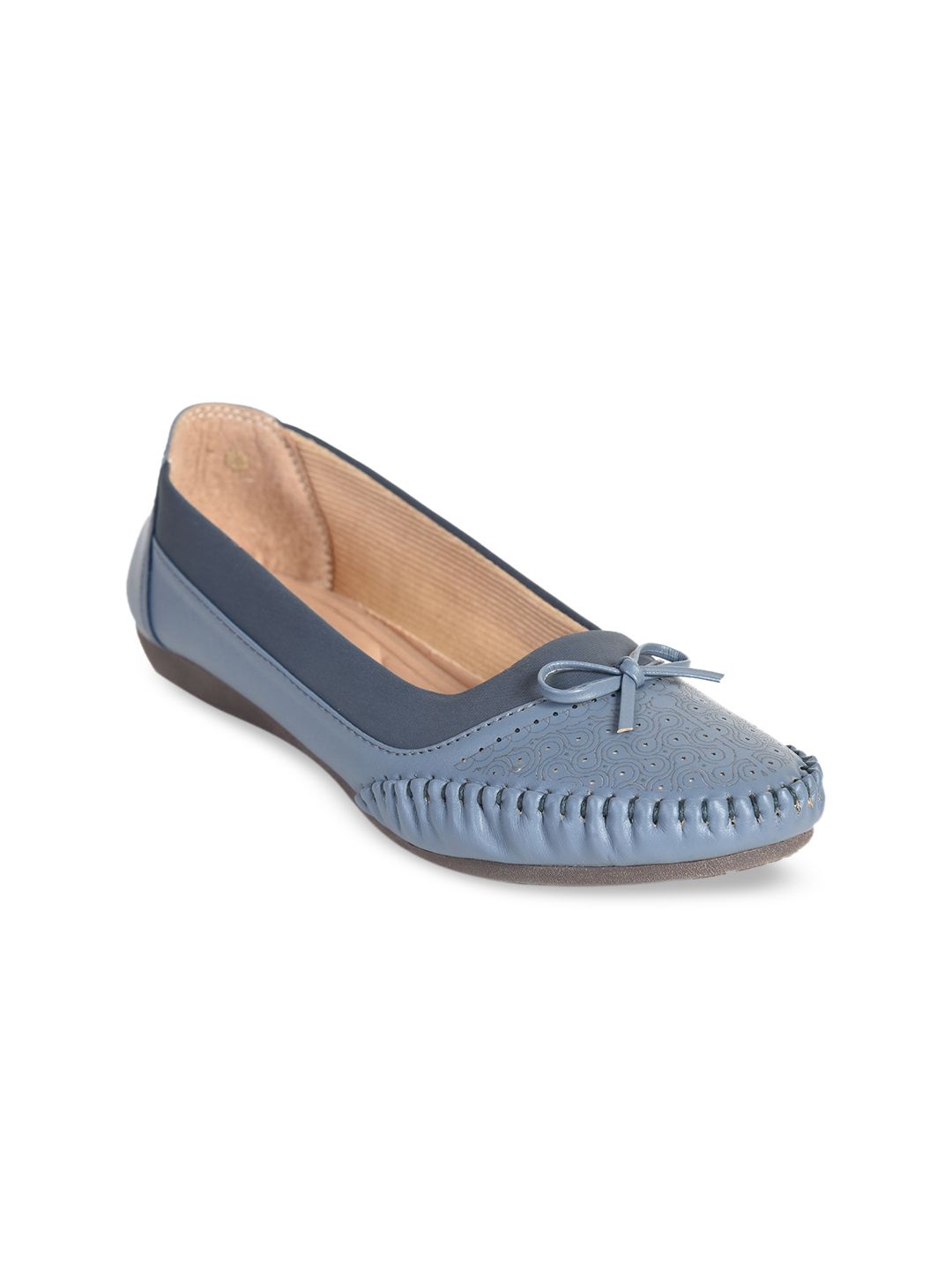 Ajanta Women Blue Perforations Loafers Price in India