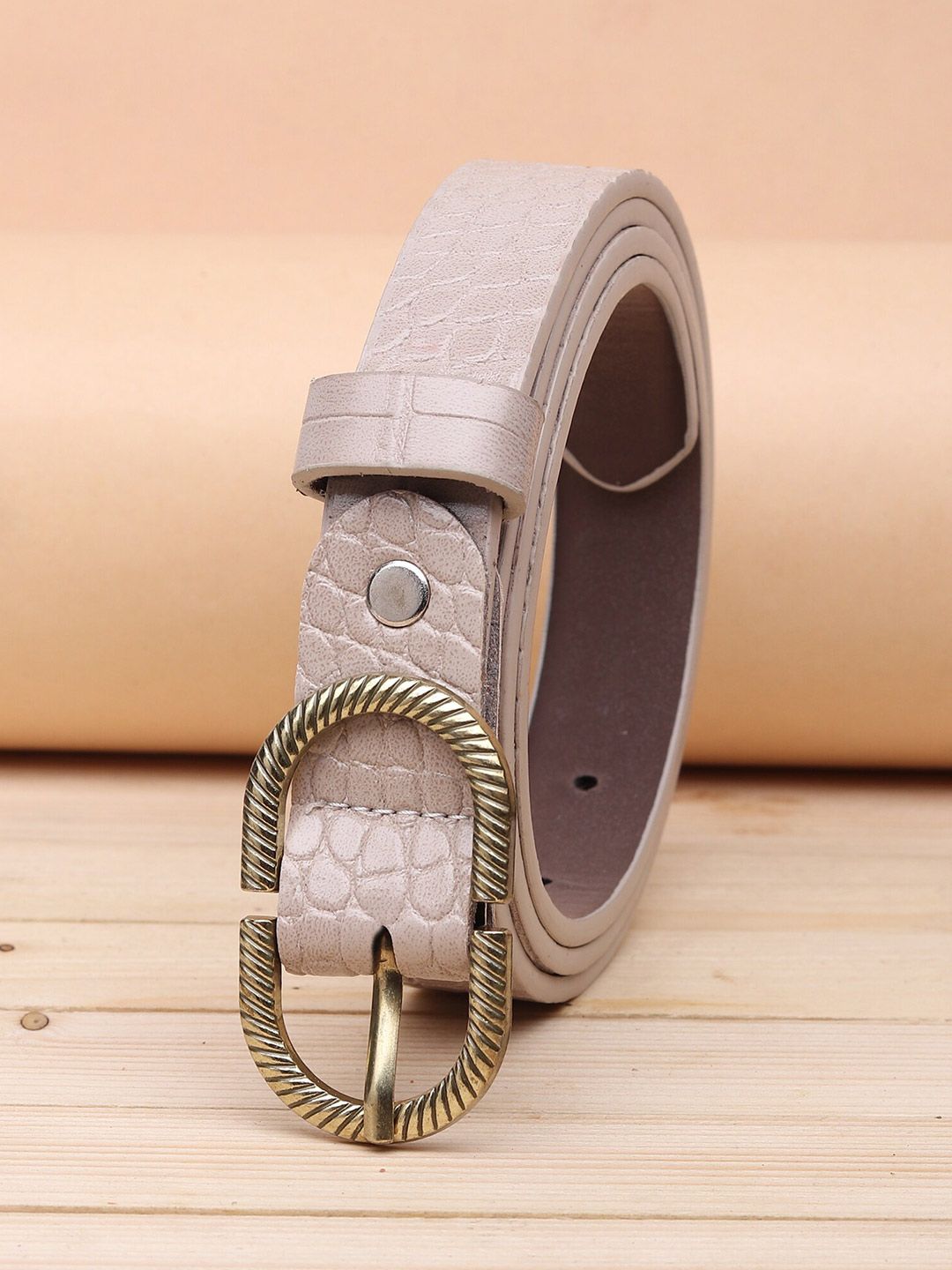 URBAN ALFAMI Women Beige Textured Belt Price in India