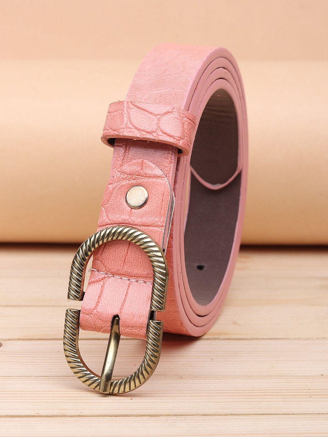 URBAN ALFAMI Women Pink Textured PU Belt Price in India