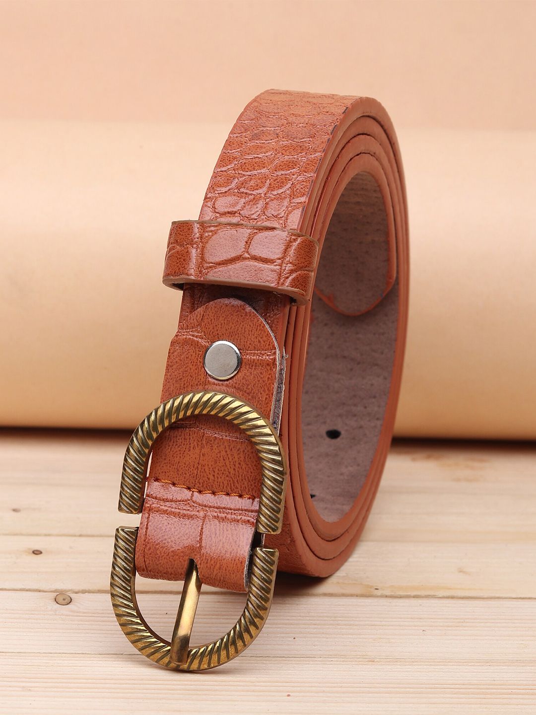 URBAN ALFAMI Women Brown Textured Belt Price in India