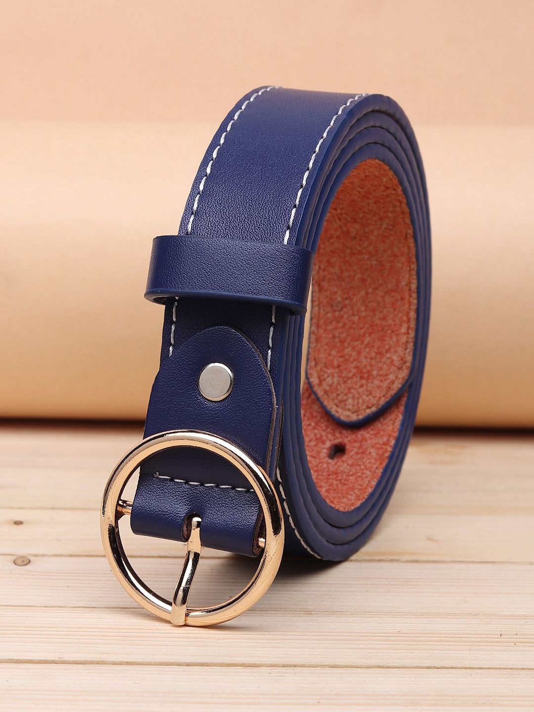 URBAN ALFAMI Women Blue Solid Textured Belt Price in India