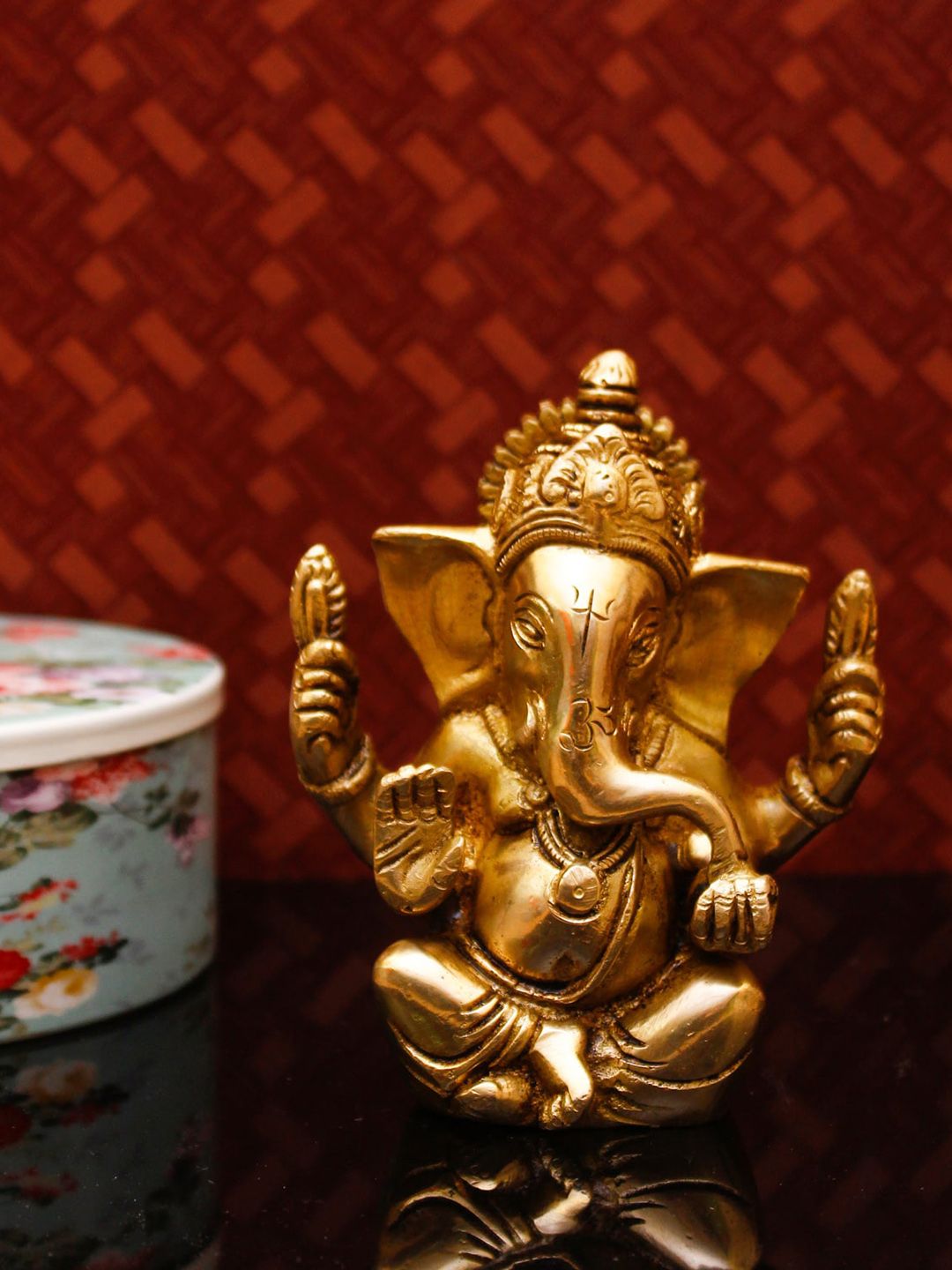 StatueStudio Gold-Toned Ganesha Figurine Showpiece Price in India