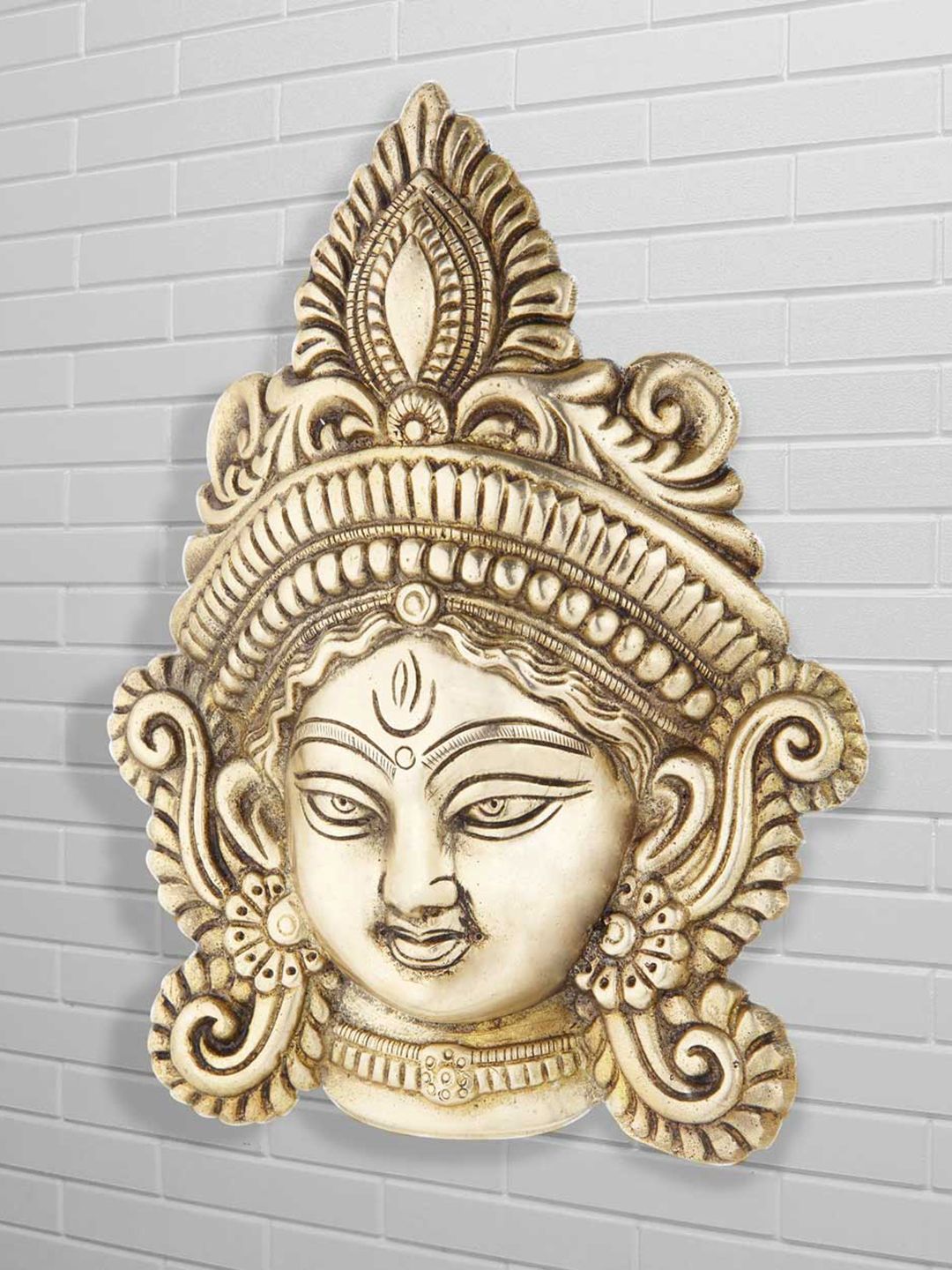 StatueStudioc Gold Toned Goddess Maa Durga Wall Hanging Showpiece Price in India