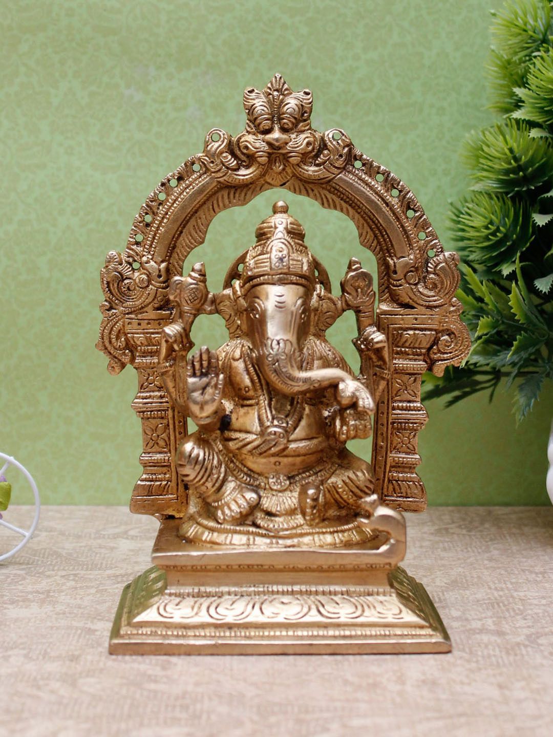 StatueStudio Gold-Toned Ganesha Idol Showpiece Price in India