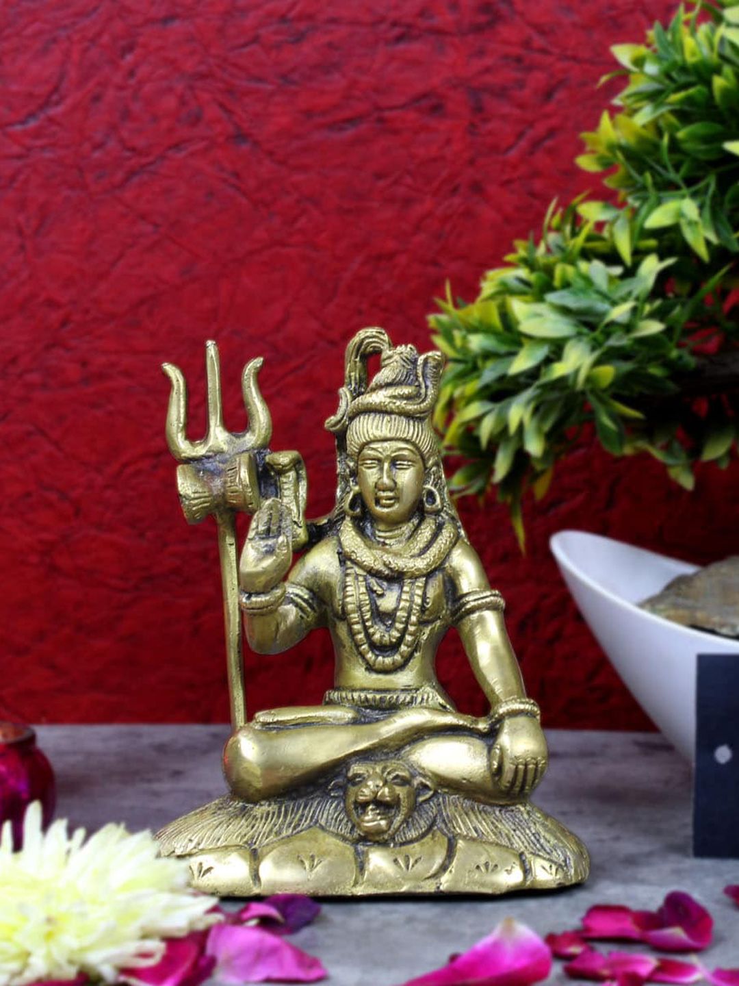 StatueStudio Gold-Toned Lord Shiva Showpiece Price in India