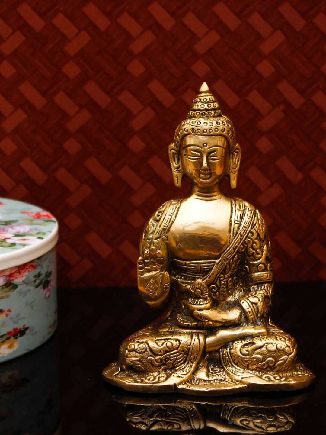 StatueStudio Gold-Toned Textured Buddha Showpiece Price in India