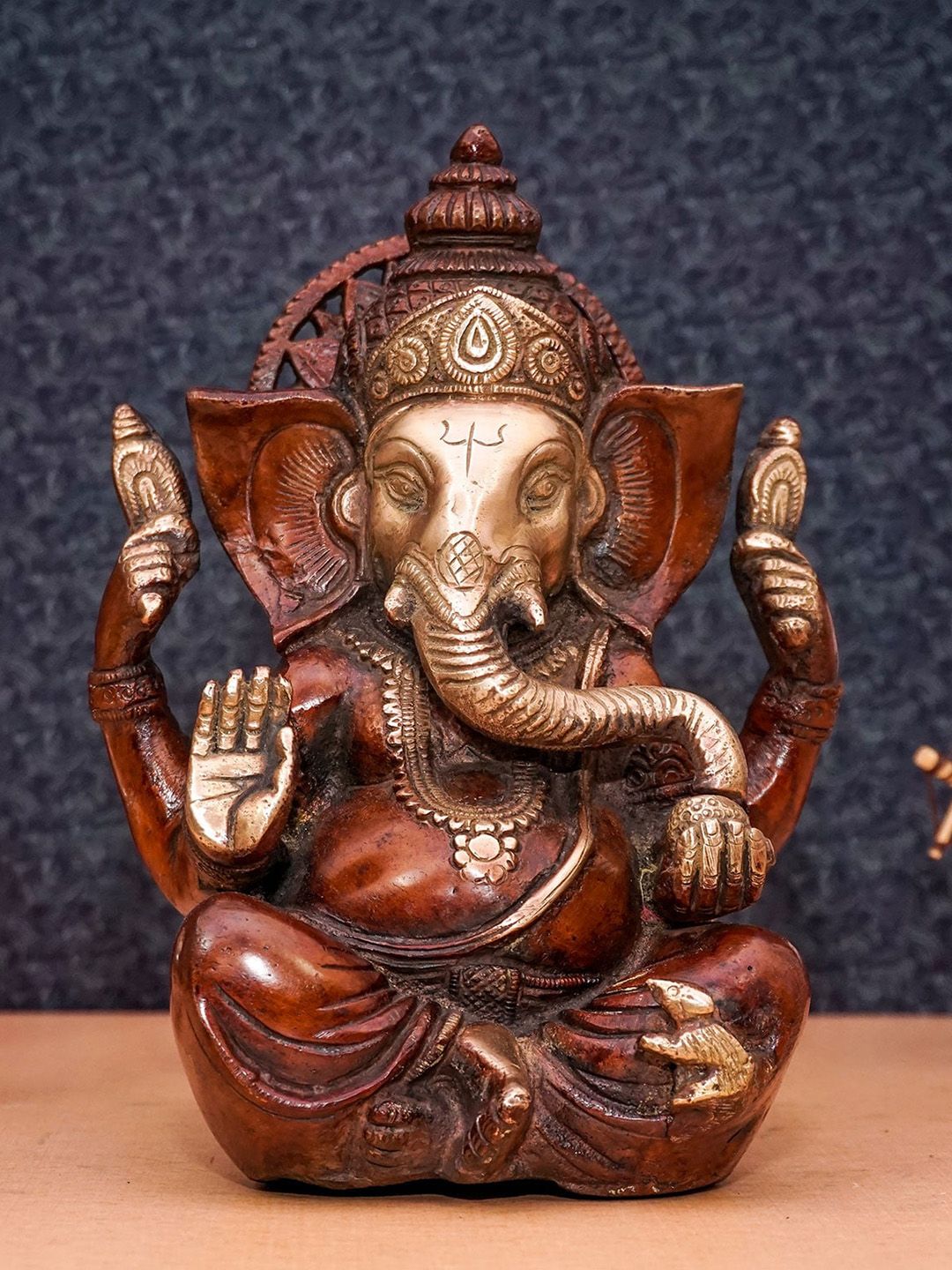 StatueStudio Copper-Colored Ganesha Idol Figurine Showpiece Price in India
