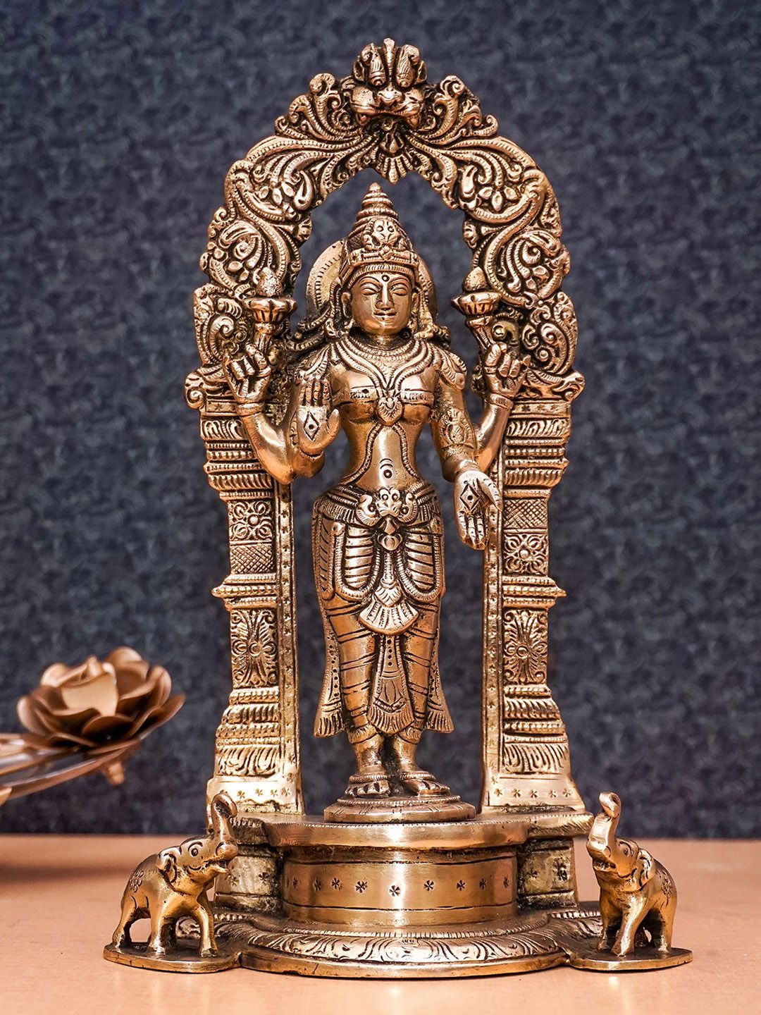 StatueStudio Gold-Toned Antique Lakshmi Idol Showpiece Price in India