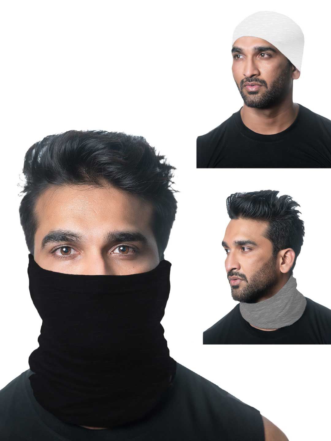 Heelium Unisex Pack of 3 Bamboo Soft Odour-free & Breathable Multipurpose Bandana