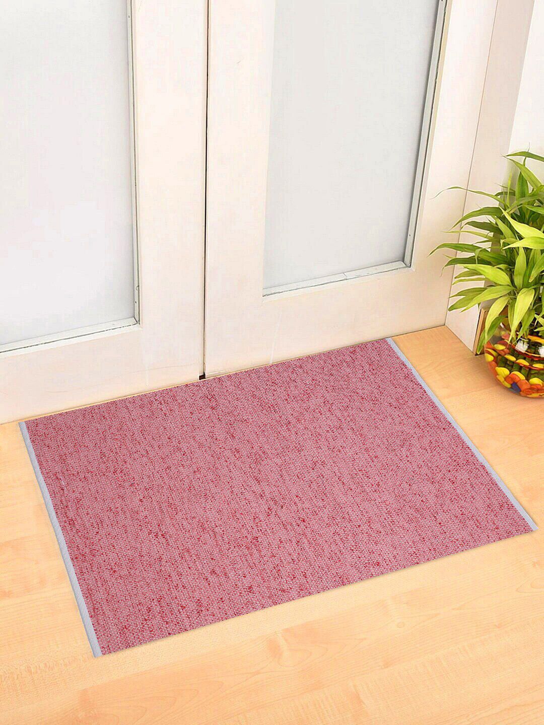 Oxolloxo Red Solid Woven Design Rectangle Floor Mats & Dhurries Price in India