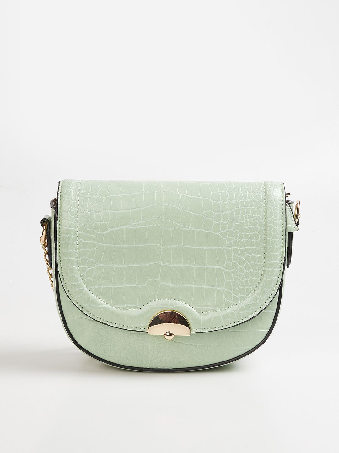 CODE by Lifestyle Women Green Textured Half Moon Sling Bag Price in India