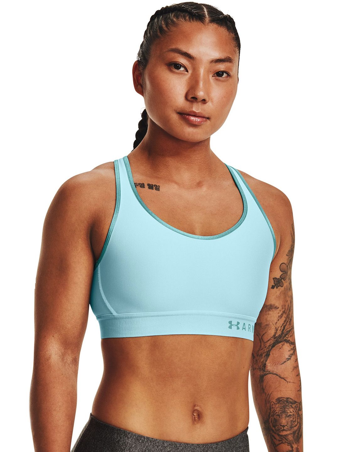 UNDER ARMOUR Blue Mid Keyhole Workout Bra Price in India