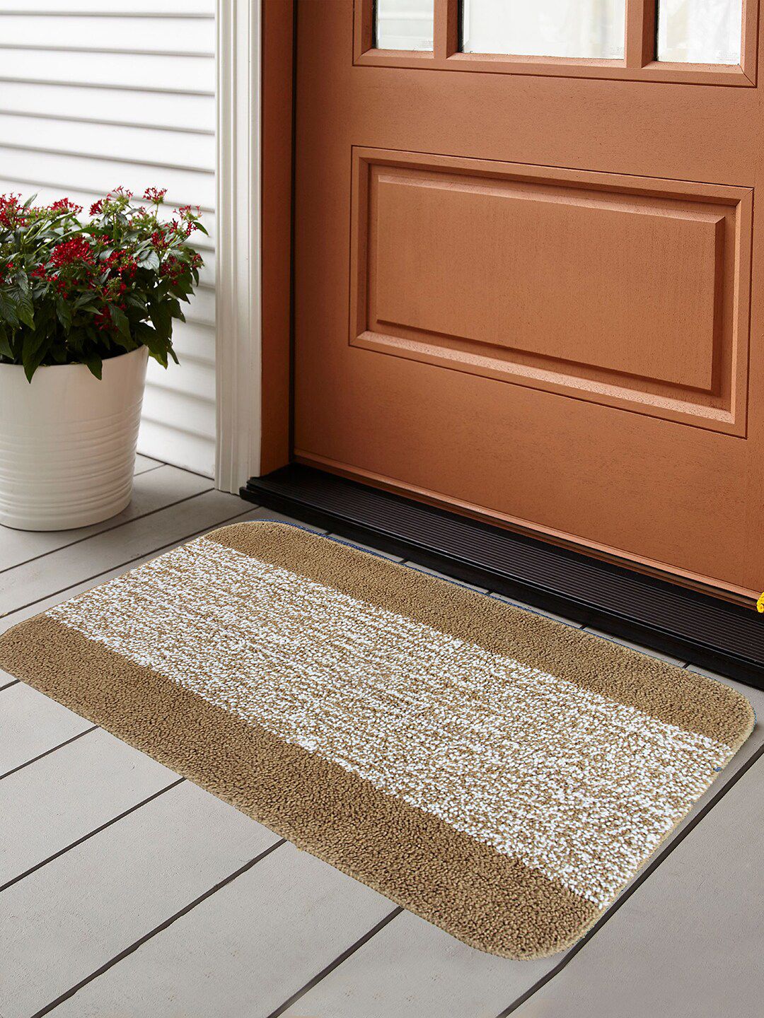 Soumya Beige Microfiber Anti-Skid Washable Doormat Price in India