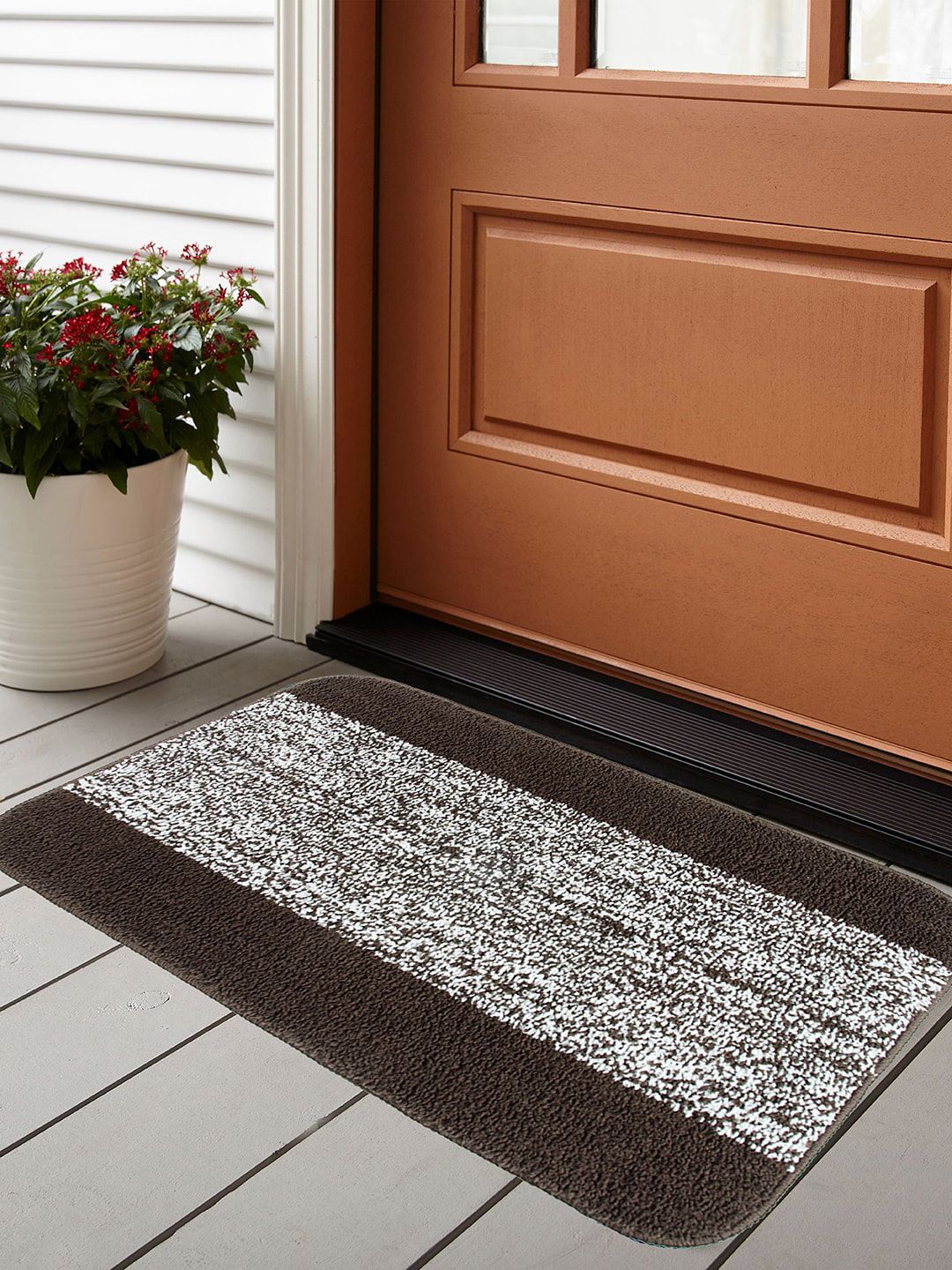 Soumya Brown Printed Pure Cotton Anti-Skid Doormat Price in India