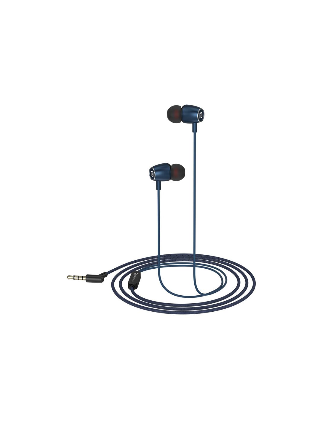 Portronics Blue Solid Conch 90 In Ear Wired Earphones With Mic Price in India