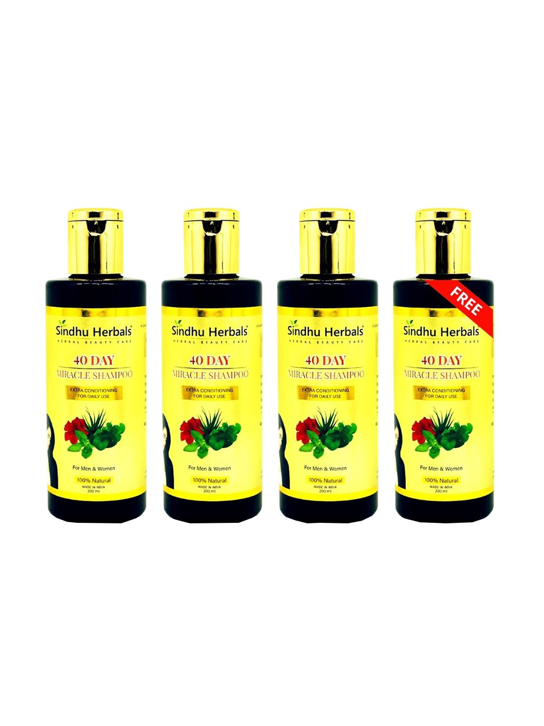 Sindhu Herbals Buy 3 40-Day Miracle Shampoos and Get 1 Shampoo Free Price in India
