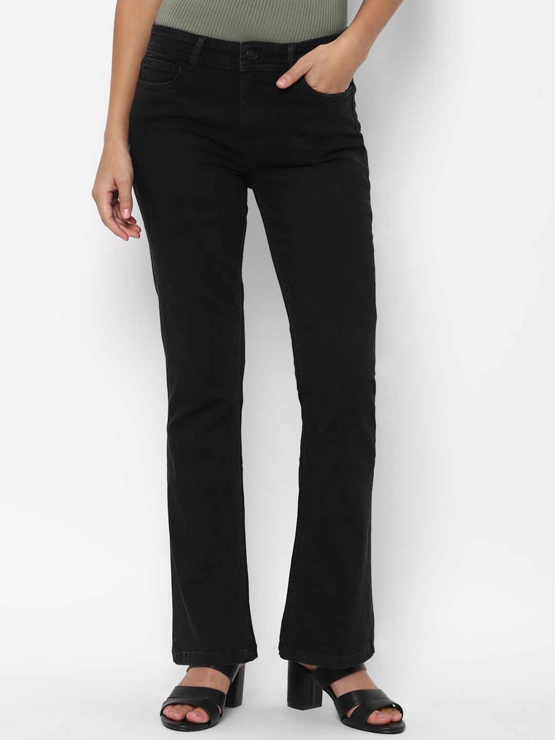 Allen Solly Woman Women Black Solid Jeans Price in India