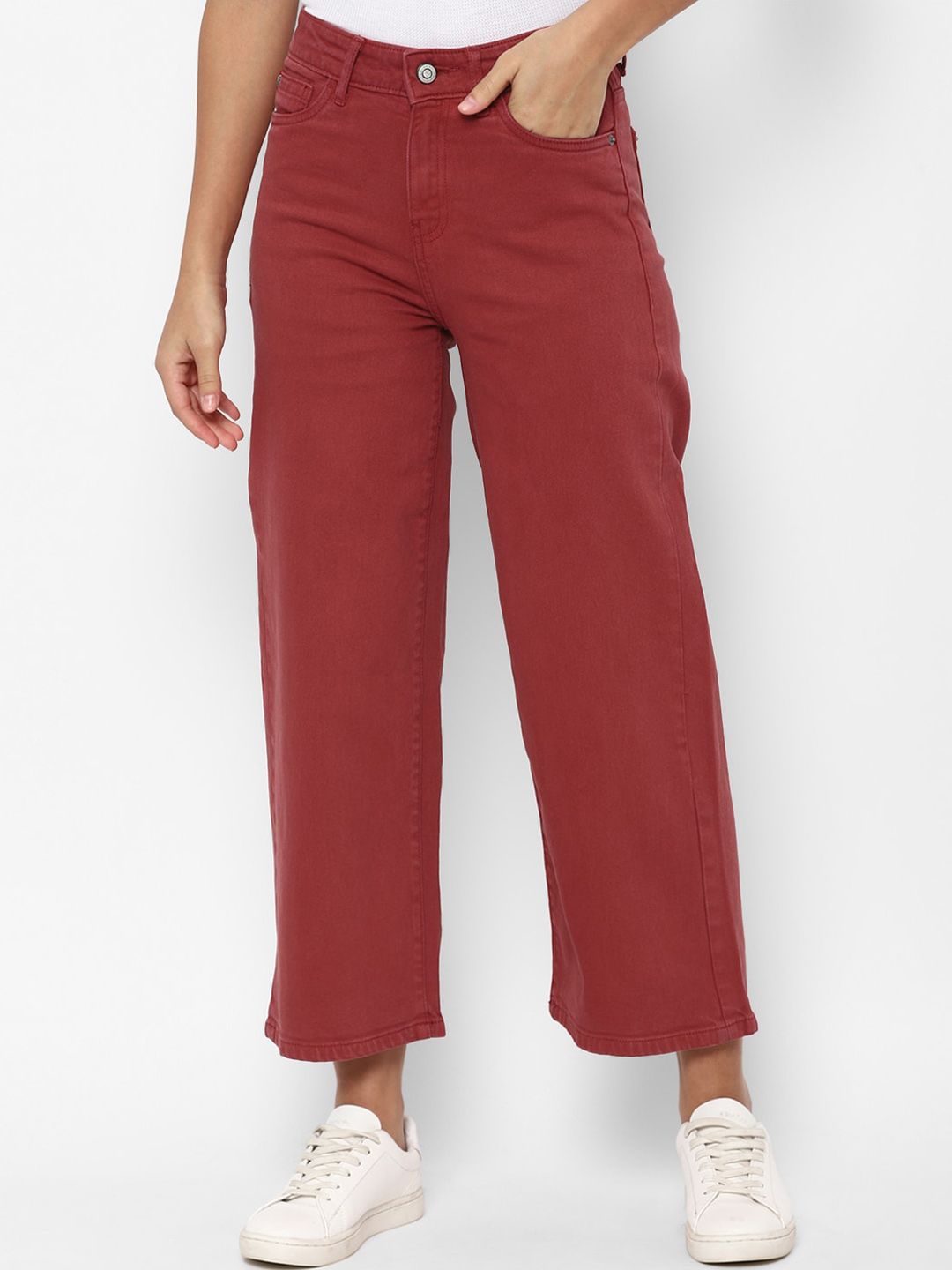 Allen Solly Woman Women Maroon Mid-Rise Jeans Price in India