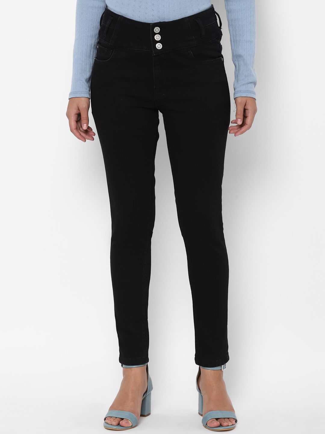 Allen Solly Woman Women Black Skinny Fit High-Rise Jeans Price in India