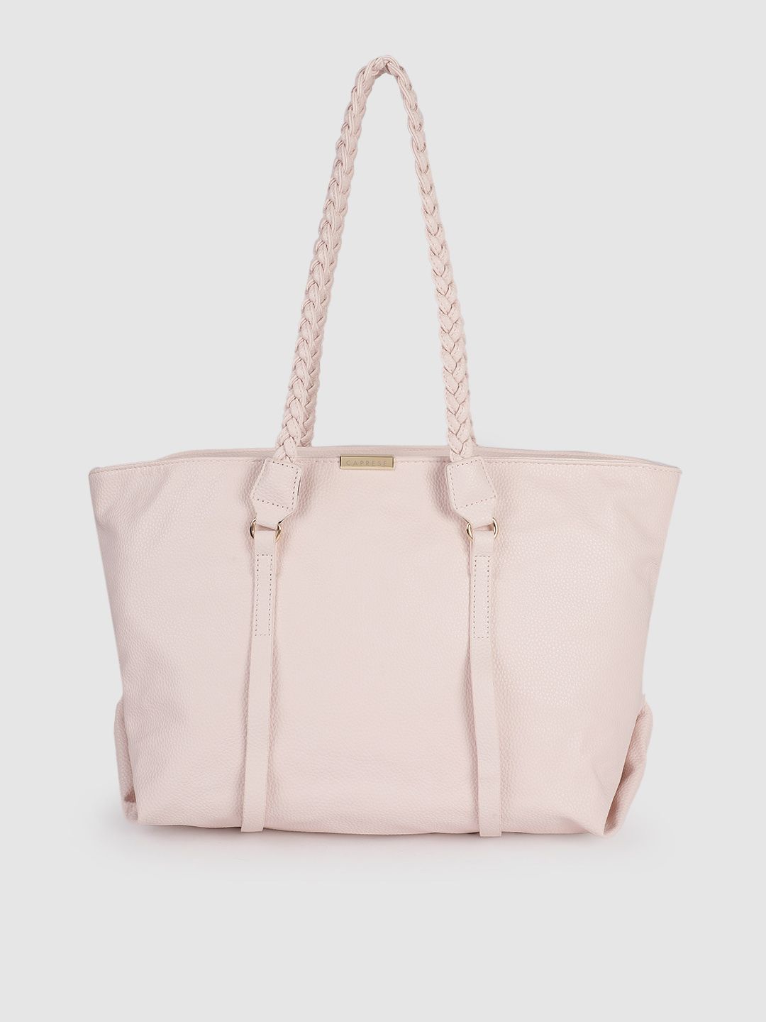 Caprese Pink Textured Structured Shoulder Bag Price in India