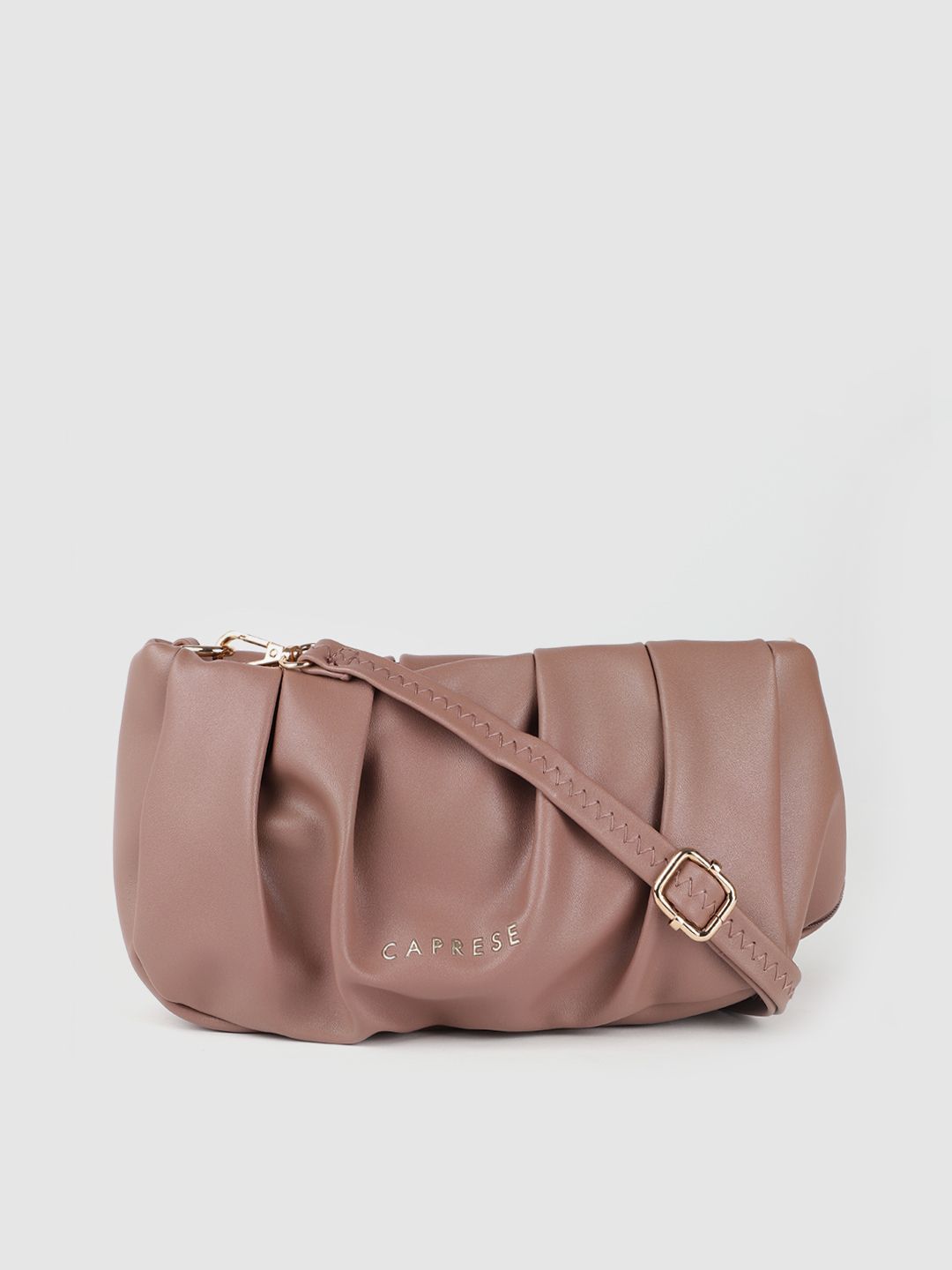 Caprese Women Taupe Structured Sling Bag Price in India