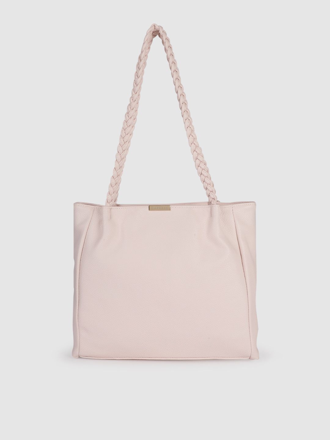 Caprese Pink Textured Structured Shoulder Bag Price in India