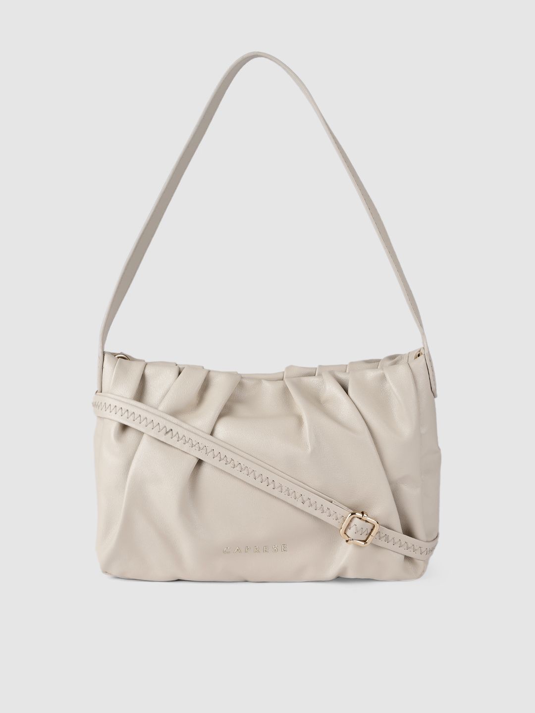 Caprese Women Beige Structured Shoulder Bag Price in India