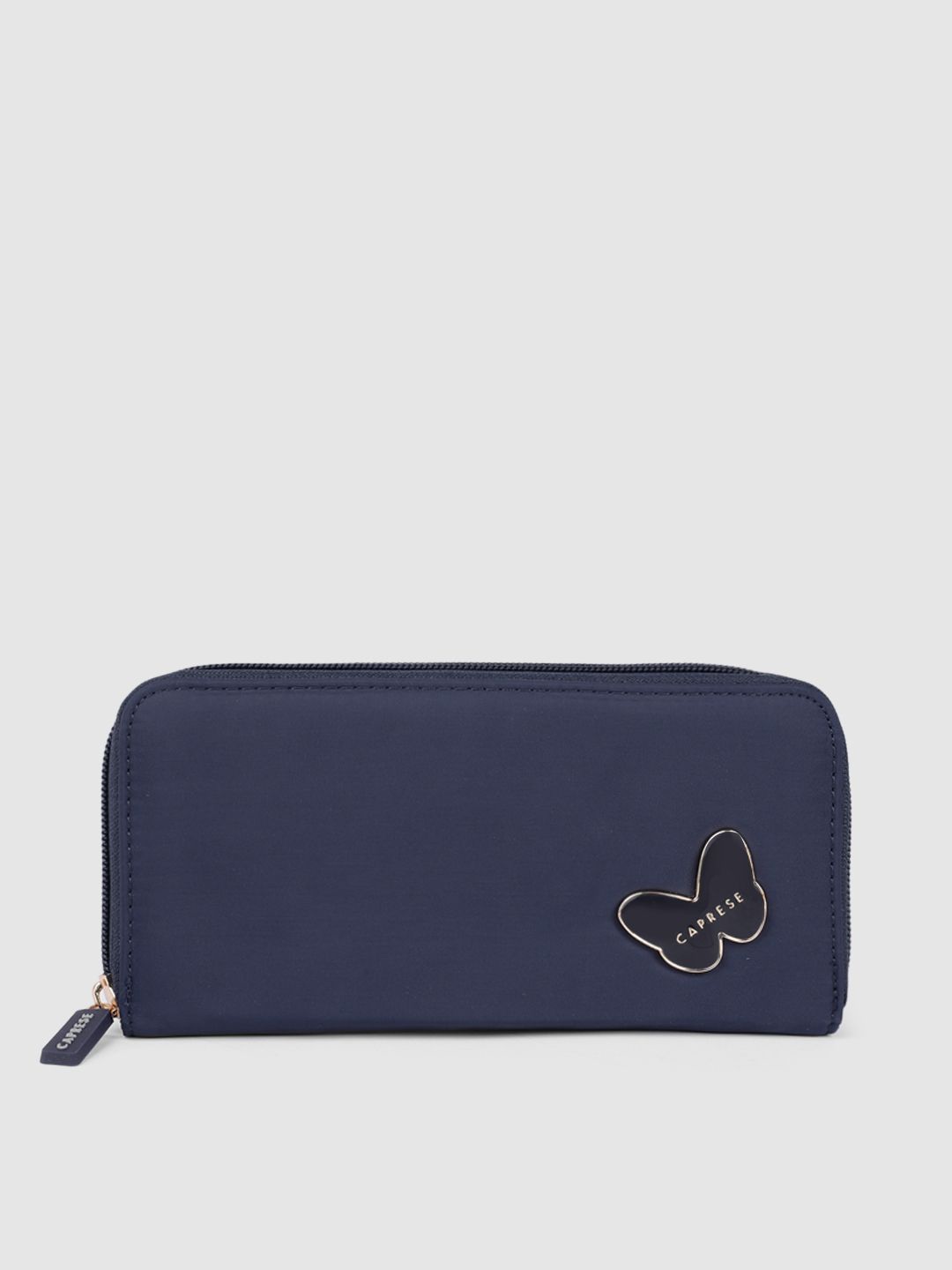 Caprese Women Navy Blue Zip Around Wallet Price in India