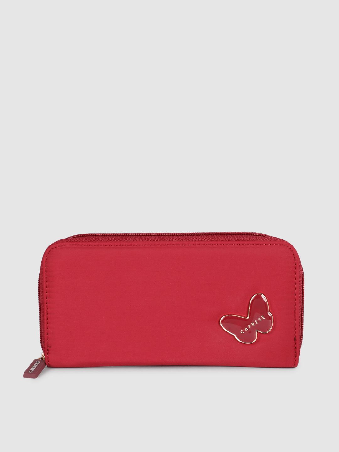 Caprese Women Red Zip Around Wallet Price in India