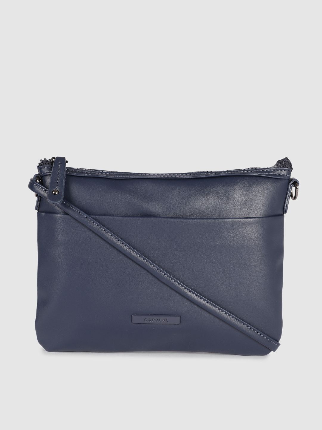 Caprese Navy Blue Solid Sling Bag Price in India