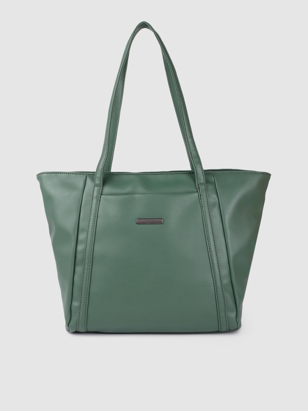 Caprese Teal Green Solid Structured Shoulder Bag Price in India