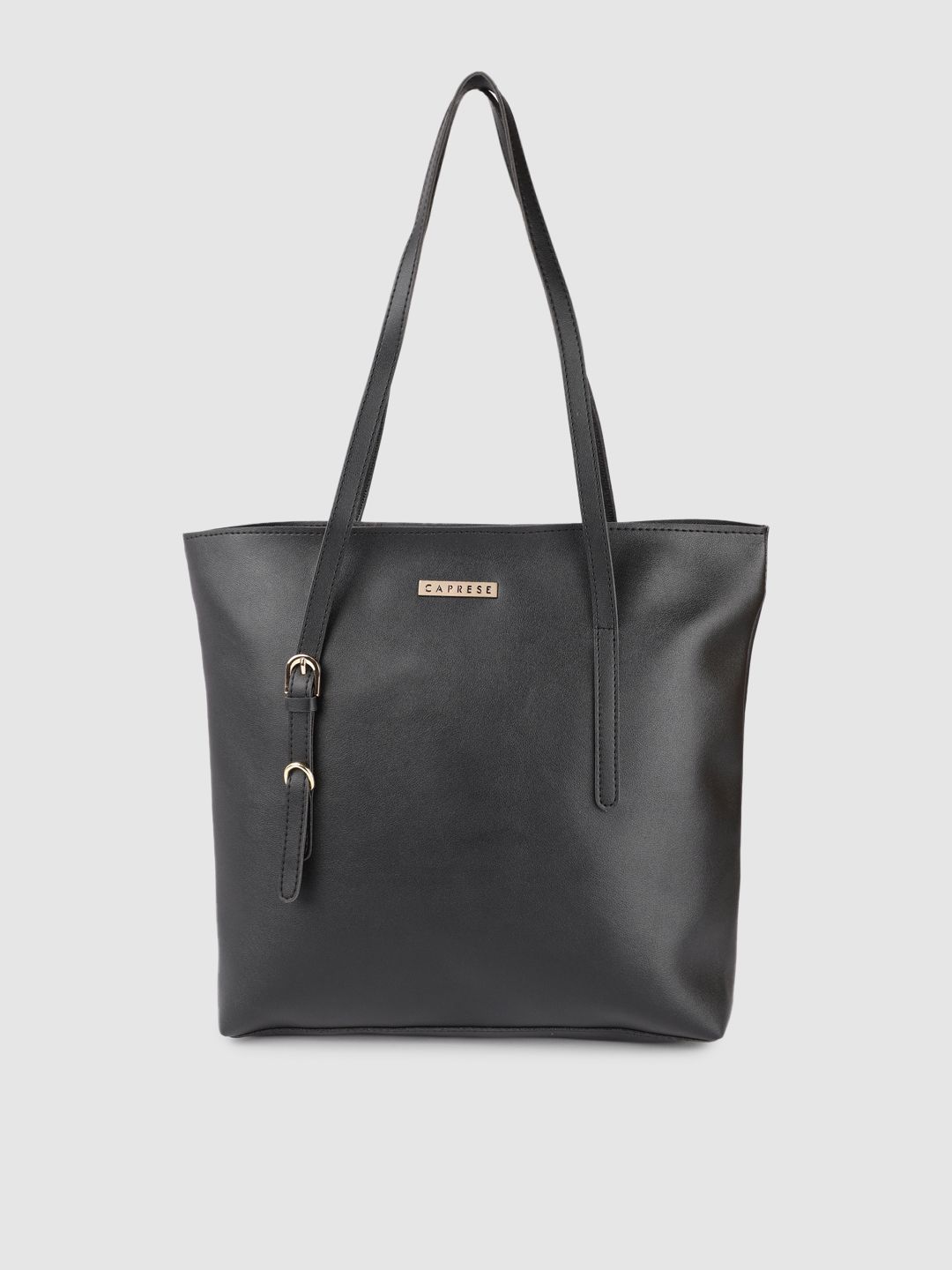 Caprese Black Oversized Structured Shoulder Bag Price in India