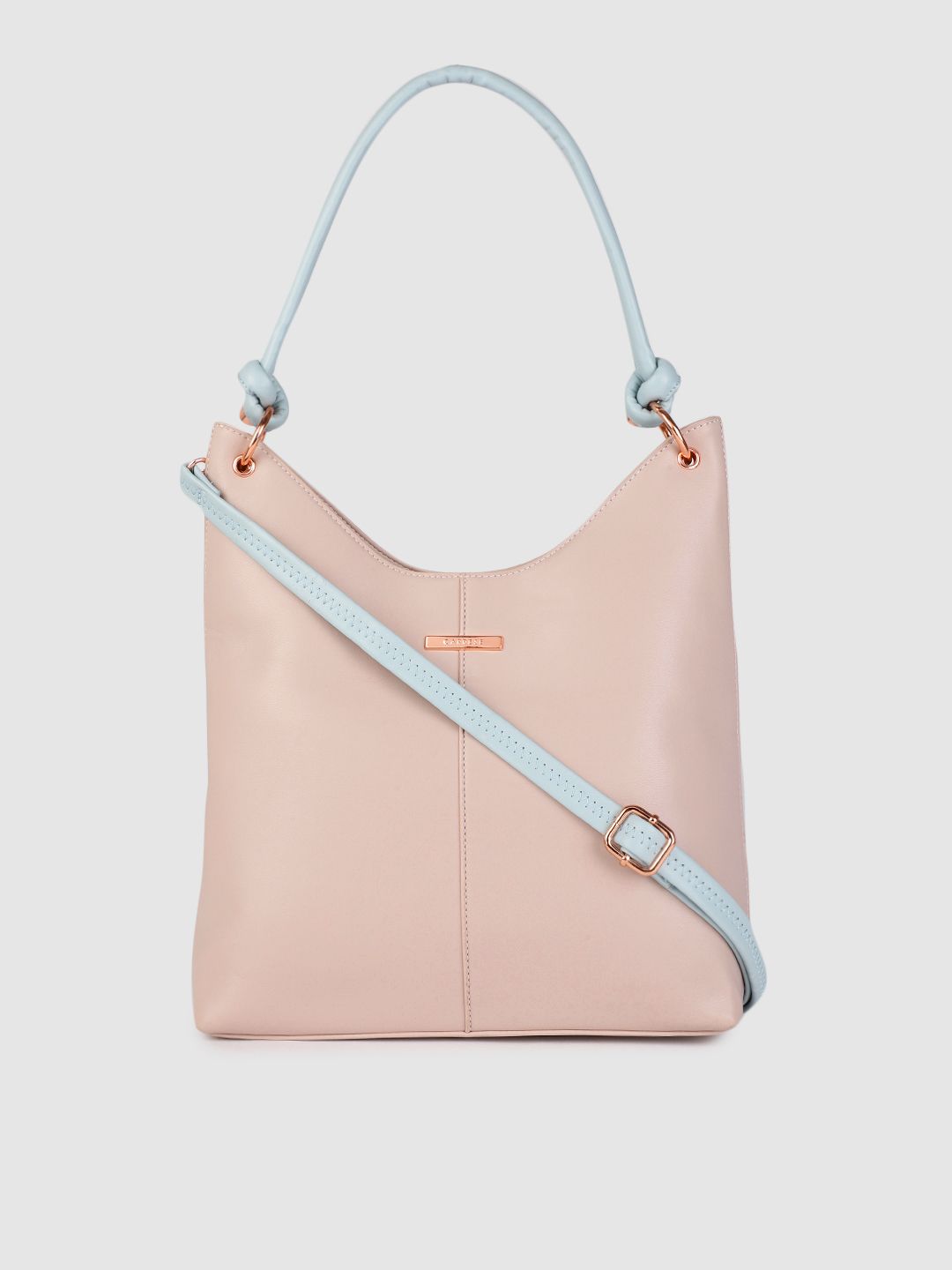 Caprese Pink Solid Structured Hobo Bag Price in India