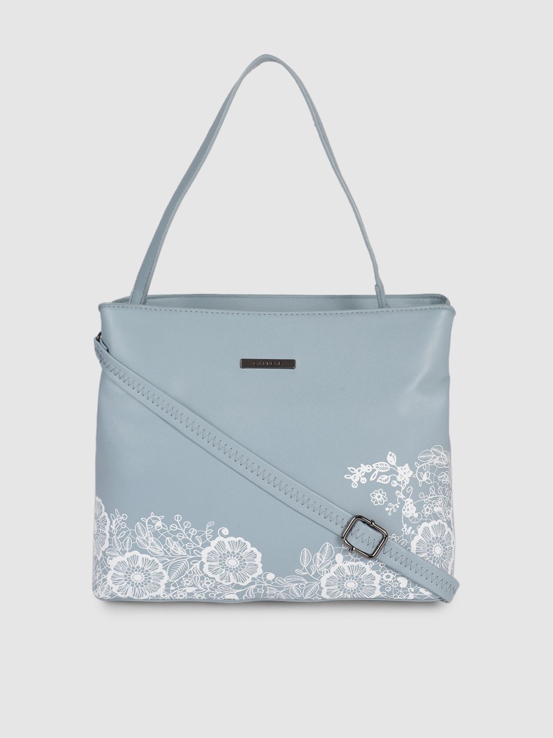 Caprese Blue Floral Printed Structured Shoulder Bag Price in India